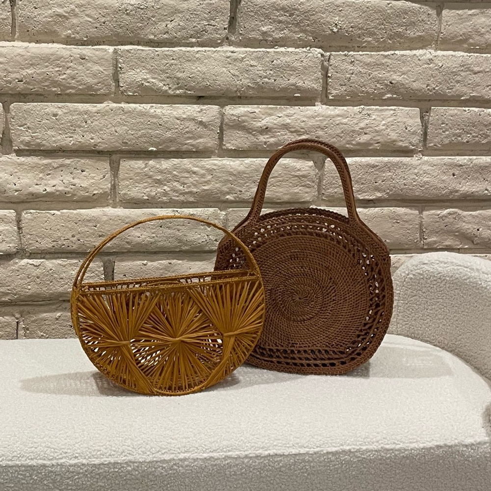 two straw bags